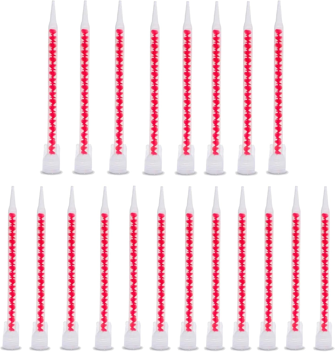 20 Pcs Dual barrel mixing nozzles, 20 double epoxy spray gun nozzles | suitable for 200ml and 400ml manual ink cartridges,1:1