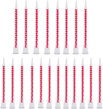 Dual barrel mixing nozzle, 20 double epoxy spray gun nozzles, suitable for 200ml and 400ml manual ink cartridges 20 pieces