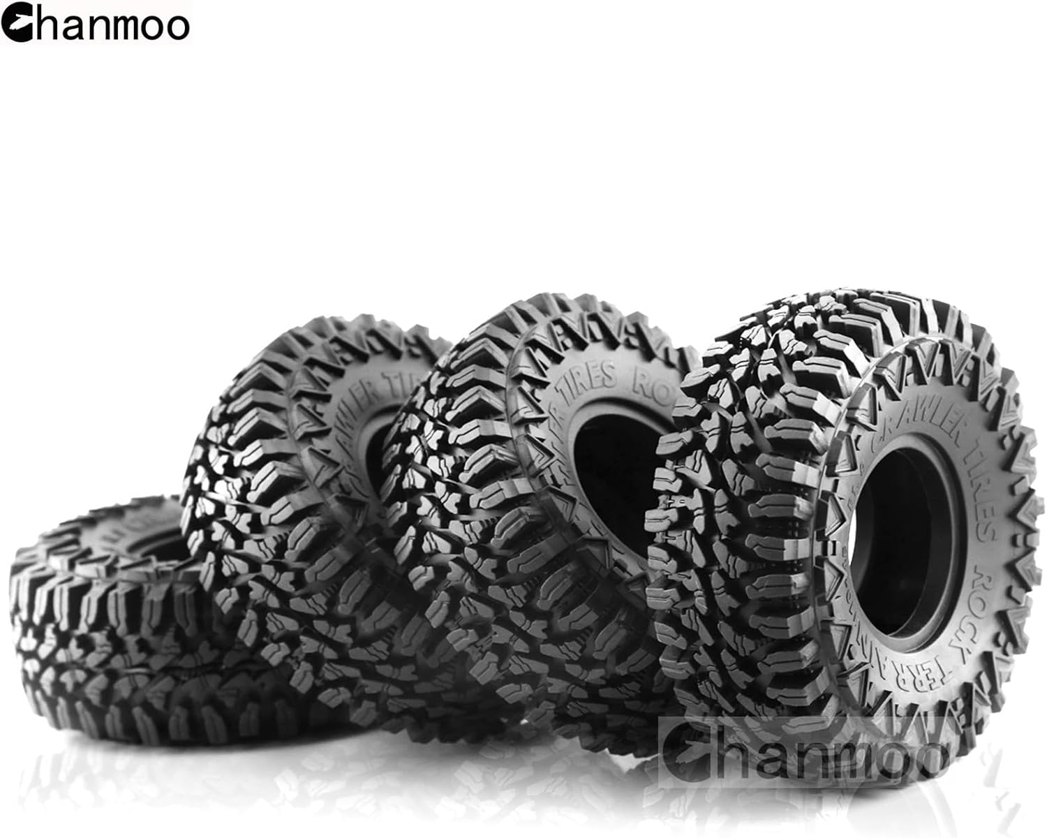 1.9 RC Crawler Tires With Foam Soft Rubber Mud Slingers Grappler Wheels Tyres For 1/10 Scale RC Car Traxxas TRX4 RC4WD D90 Axial SCX10 II TF2 Gen8 Tamiya CC01 1.9 Inch Beadlock Rims 4PCS