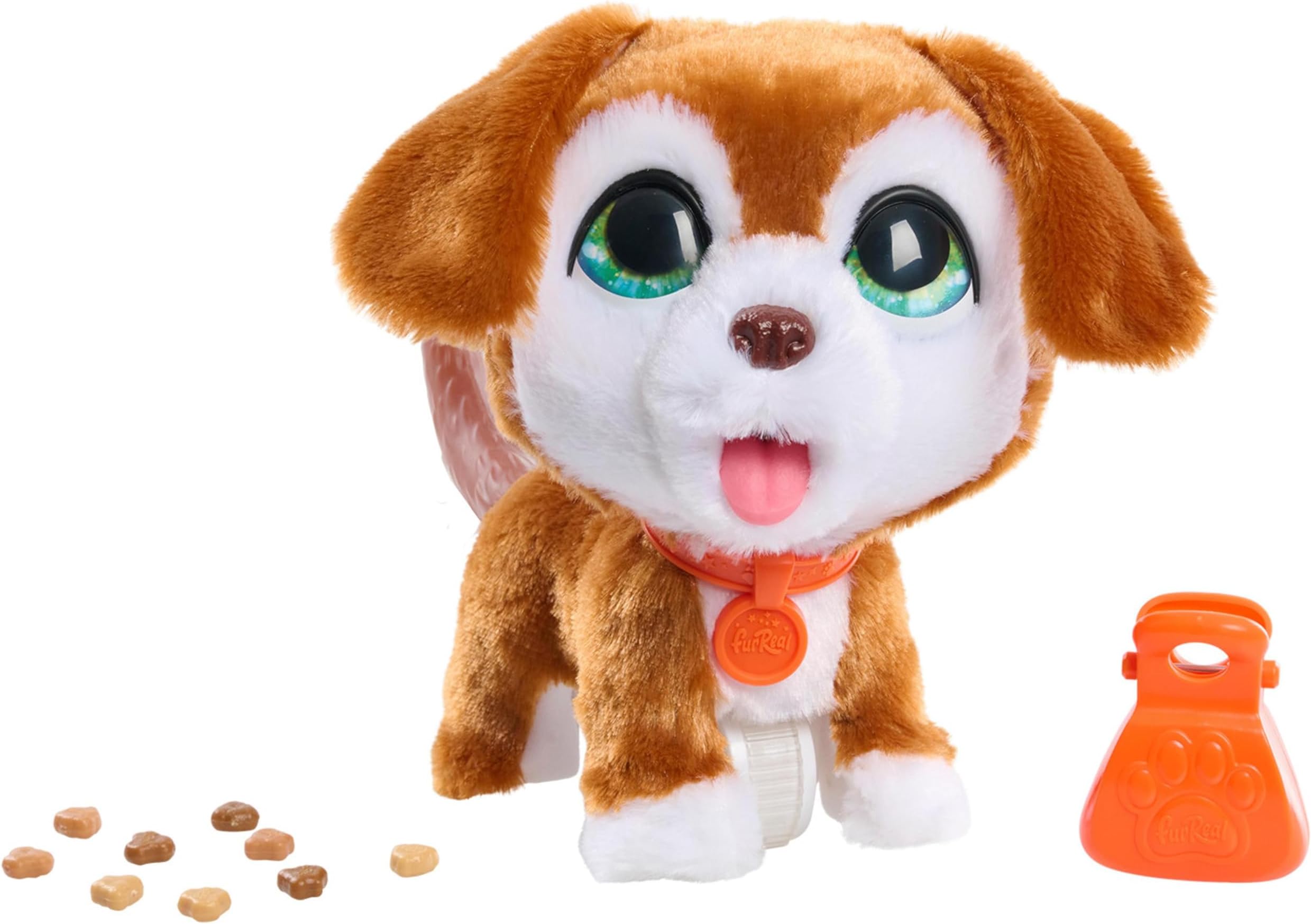 FurReal Poop-A-Lots Big Wags Interactive 8-inch Walking Plush Stuffed Animal, Pooping Puppy with Leash, 14-Pieces, Kids Toys for Ages 4 Up by Just Play