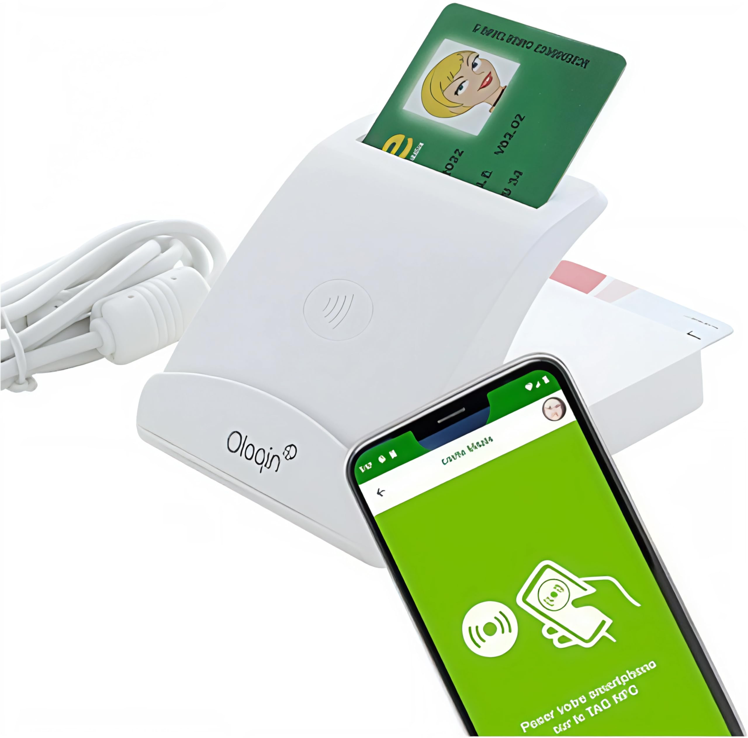 Lecteur Carte sesam Vitale Set 2 sans Contact contactless olaqin - Bifente (CPS/Vitale & sans Contact (NFC) – Compatible CPS, Windows, Mac, Linux – Plug & Play