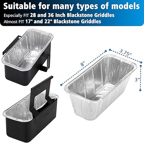 Miniatura 2 de Matchwaves Blackstone - Paquete de 20 forros para tazas de grasa, revestimiento de recogedor de grasa, bandeja de goteo de papel de aluminio para