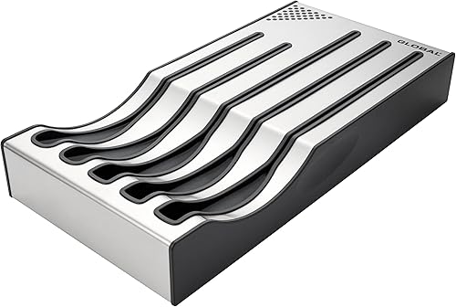 Miniatura 3 de Global Cromova - Juego de cuchillos de cocina de 5 piezas con base de almacenamiento acero inoxidable 18 G-8877821617