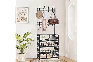 Coat Rack with Shoe Storage - Hall Tree