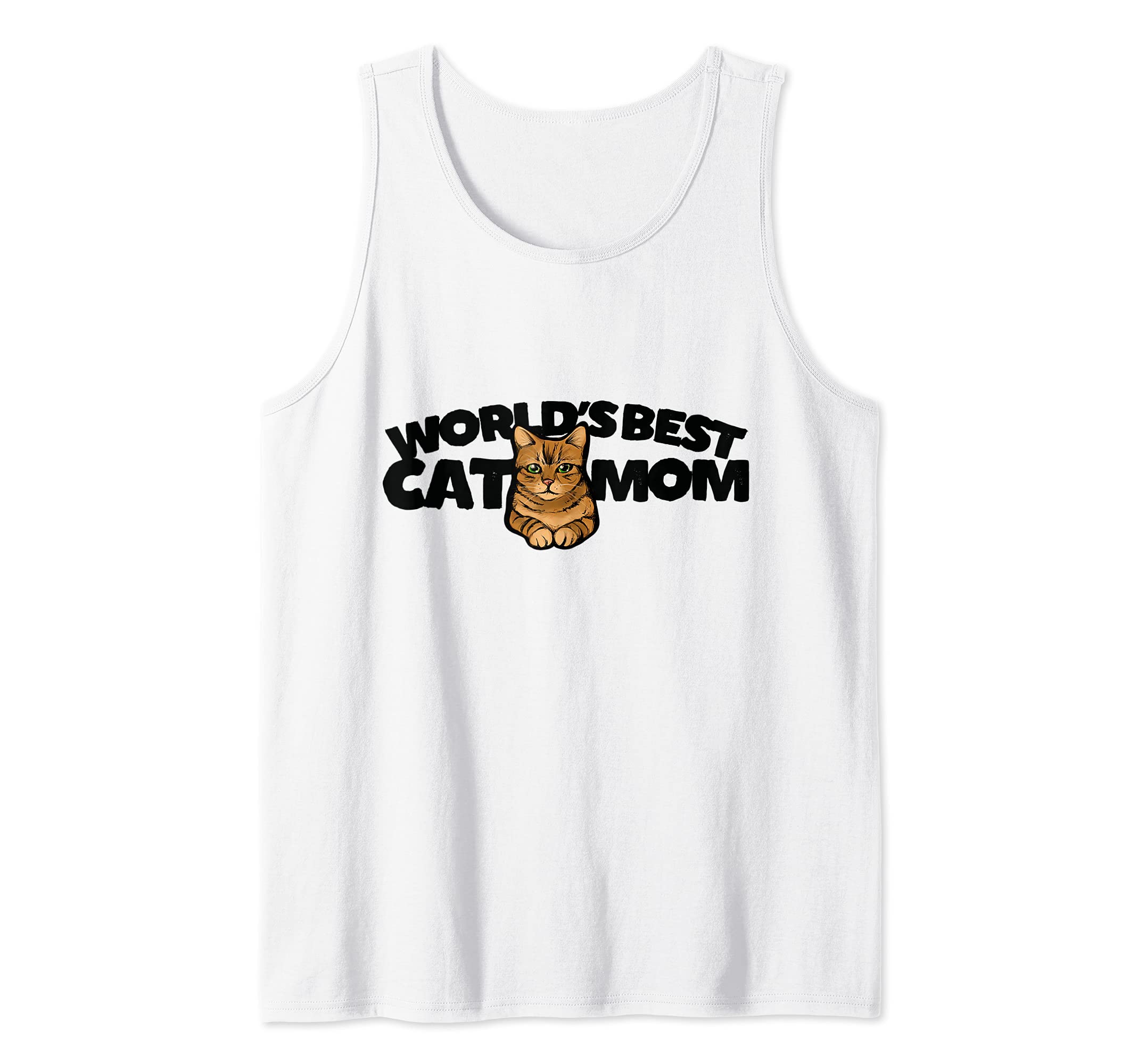 Cat Mom funny cat person Tank Top, White