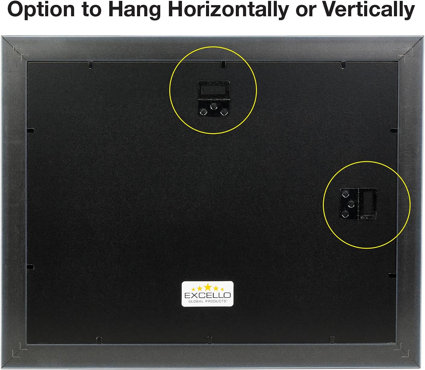 EXCELLO GLOBAL PRODUCTS Photo Document Frame: 8.5x11with Double Mat Graduation Diploma Certificate Holder Wall Frame (Black/Gold)