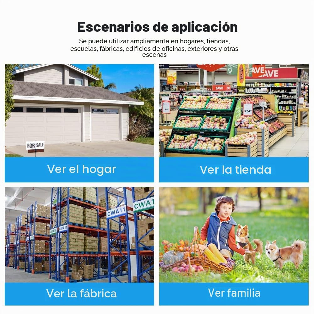 SRIHOME 5MP HD PTZ Cámara de vigilancia, detección de humanos, seguimiento de movimiento, alarma sonora y luminosa, audio bidireccional, uso en exterior/interior