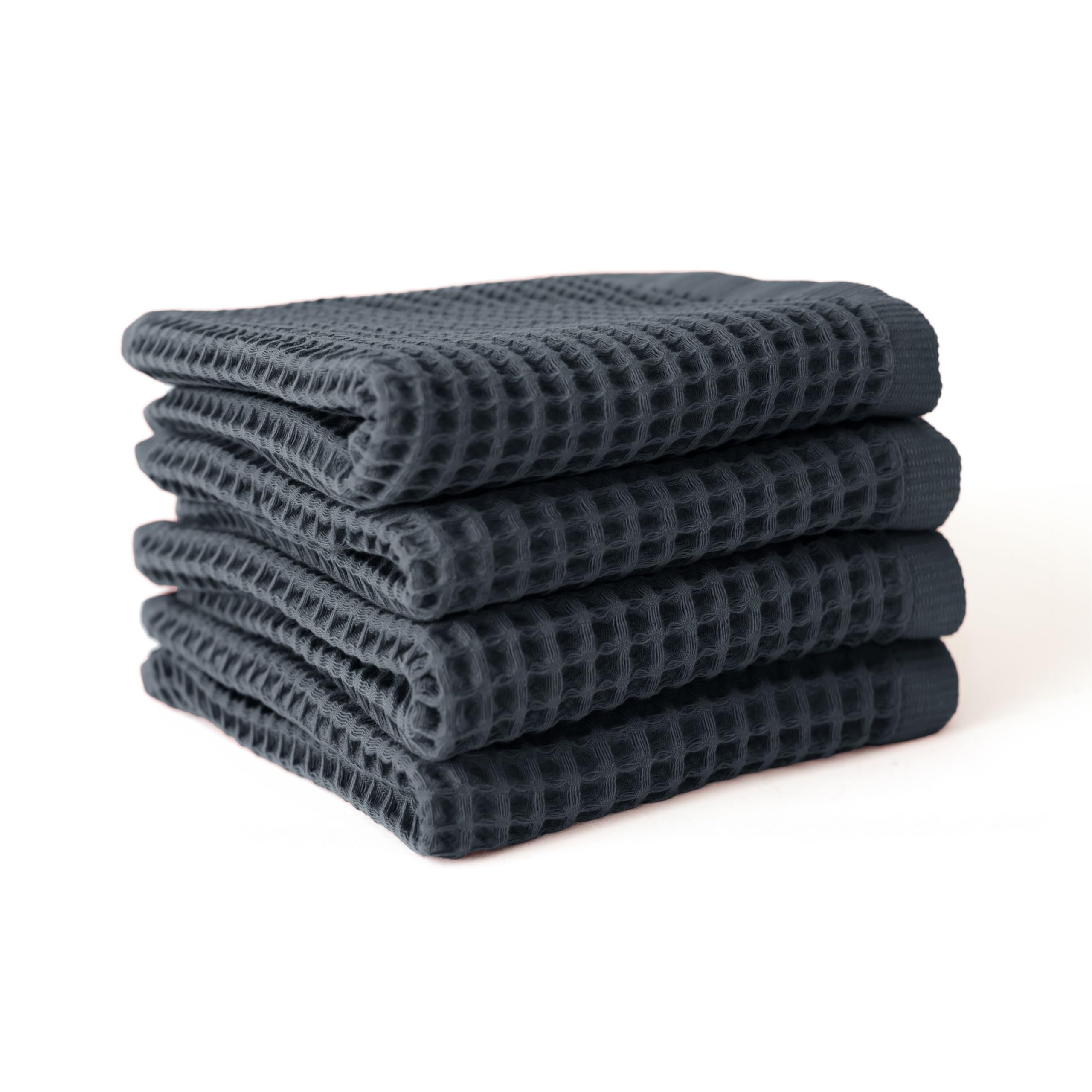 Viva Maison Premium Waffle Hand Towels Pack of 4 Extra Large 20x35 inch - 100% Turkish Cotton, Waffle Weave, Quick Dry, Lint Free, Super Absorbent