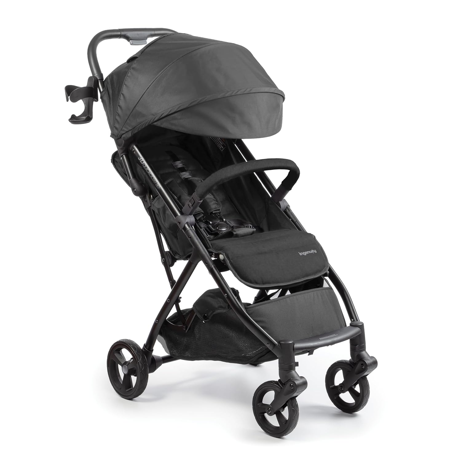 Summer Infant Ingenuity 3Dquickclose CS+ Compact Fold Stroller – Lightweight Stroller with Oversized Canopy, Extra-Large Storage and Compact Fold, Black