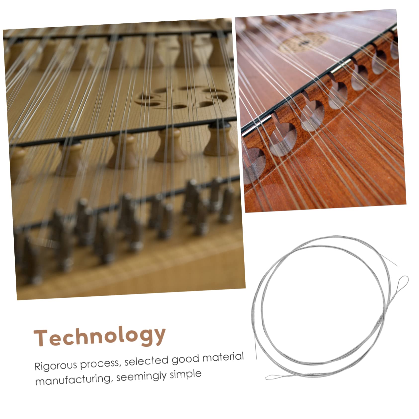 2 Stück Dulcimer Ersatzsaiten aus Stahl Silberne Hackbrettsaiten für Dulcimer Spieler Praktisches Zubehör als Ersatzsaiten
