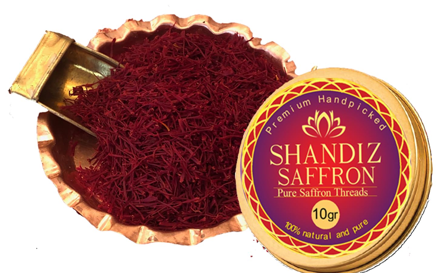 Shandiz Saffron, Pure Super Negin, All Red Saffron Threads, No Preservative, Non-GMO Verified, Saffron Spice use on Rice, Risotto, Tea’s, Pollo, Salmon, and Desserts, and used on all Culinary (10gr)