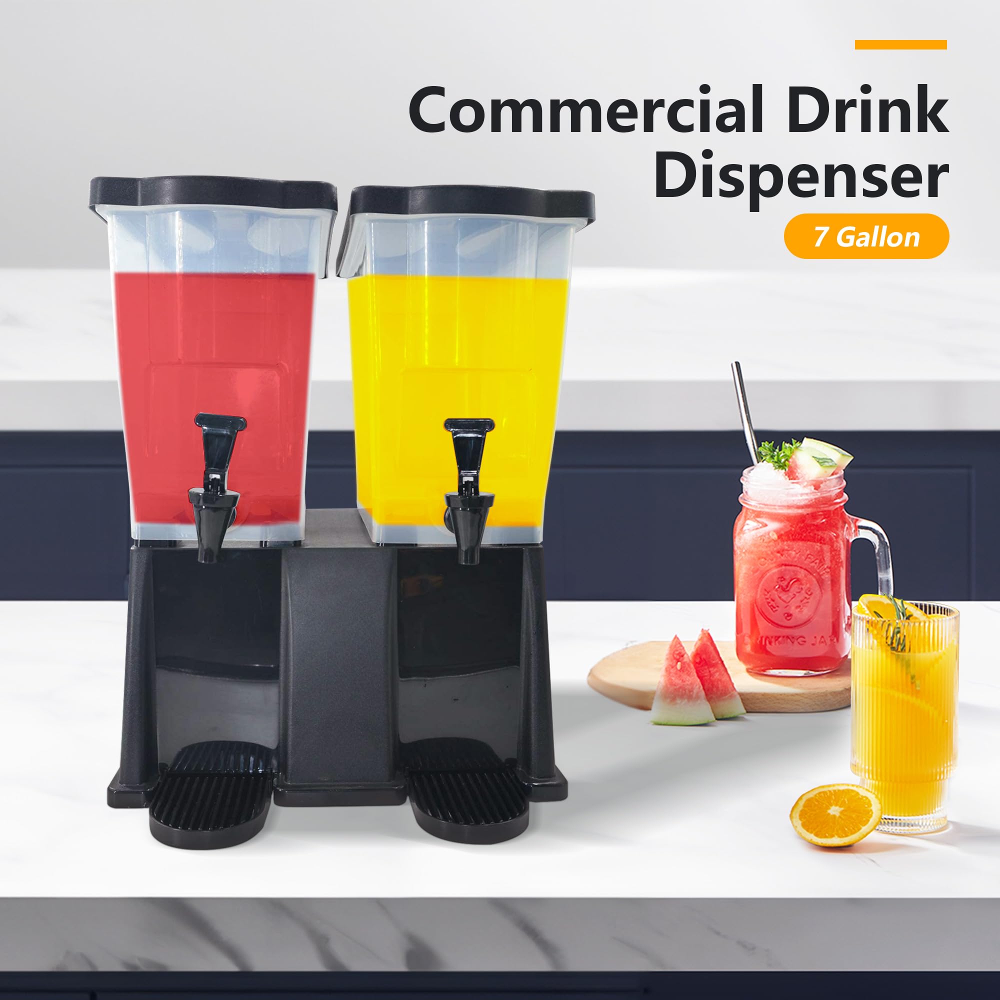Dispensador exprimidor para el hogar y la cocina, dispensador de bebidas heladas de 7 galones, dispensador de bebidas para fiestas