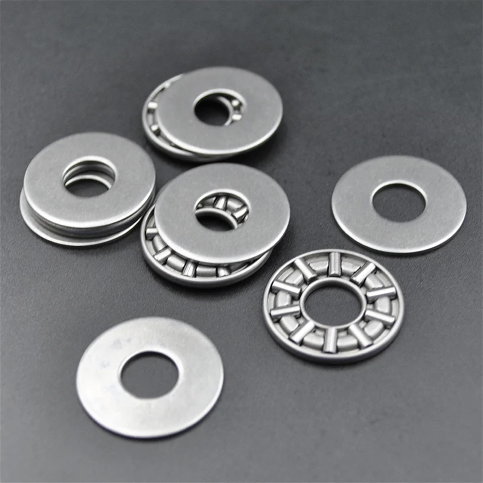 Rodamientos de agujas de empuje plano AXK0821 +2AS 0821 8x21x4 mm Rodamiento de rodillos de empuje axial con arandelas (100 piezas)
