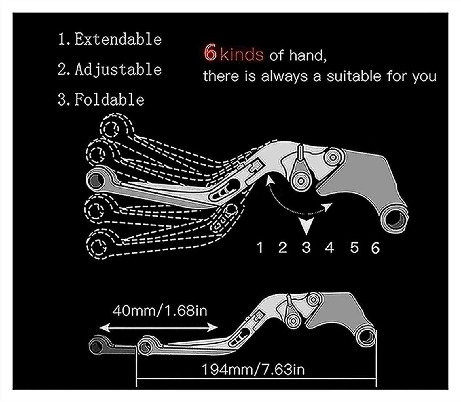 Accessori Moto Freno Leve Frizione Manopola Manubrio Manopole Manopole Per YAMAHA FZ-07 FZ07 FZ 07 2014 2015 2016 2017 2018 Leva Della Frizione Del Freno (Colore : D)