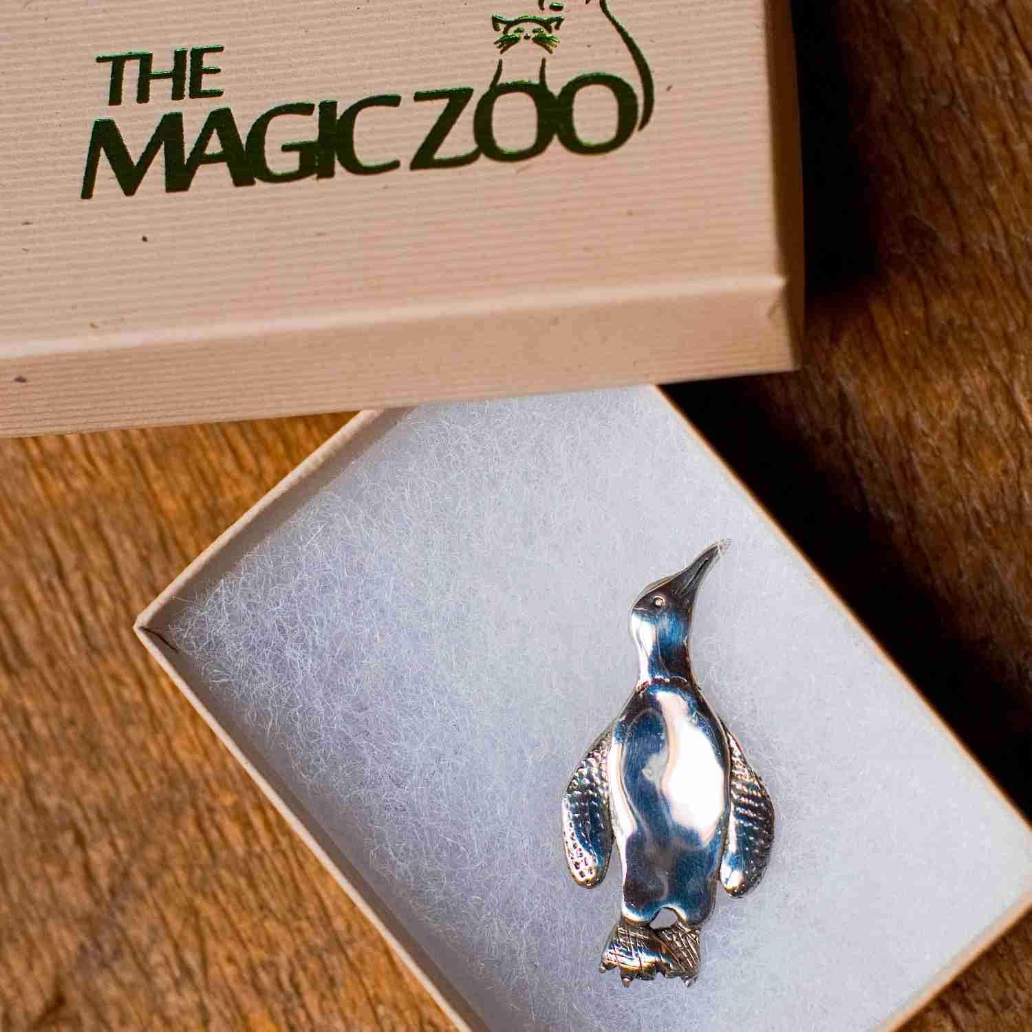 Sterling Silver Penguin Pin Pendant