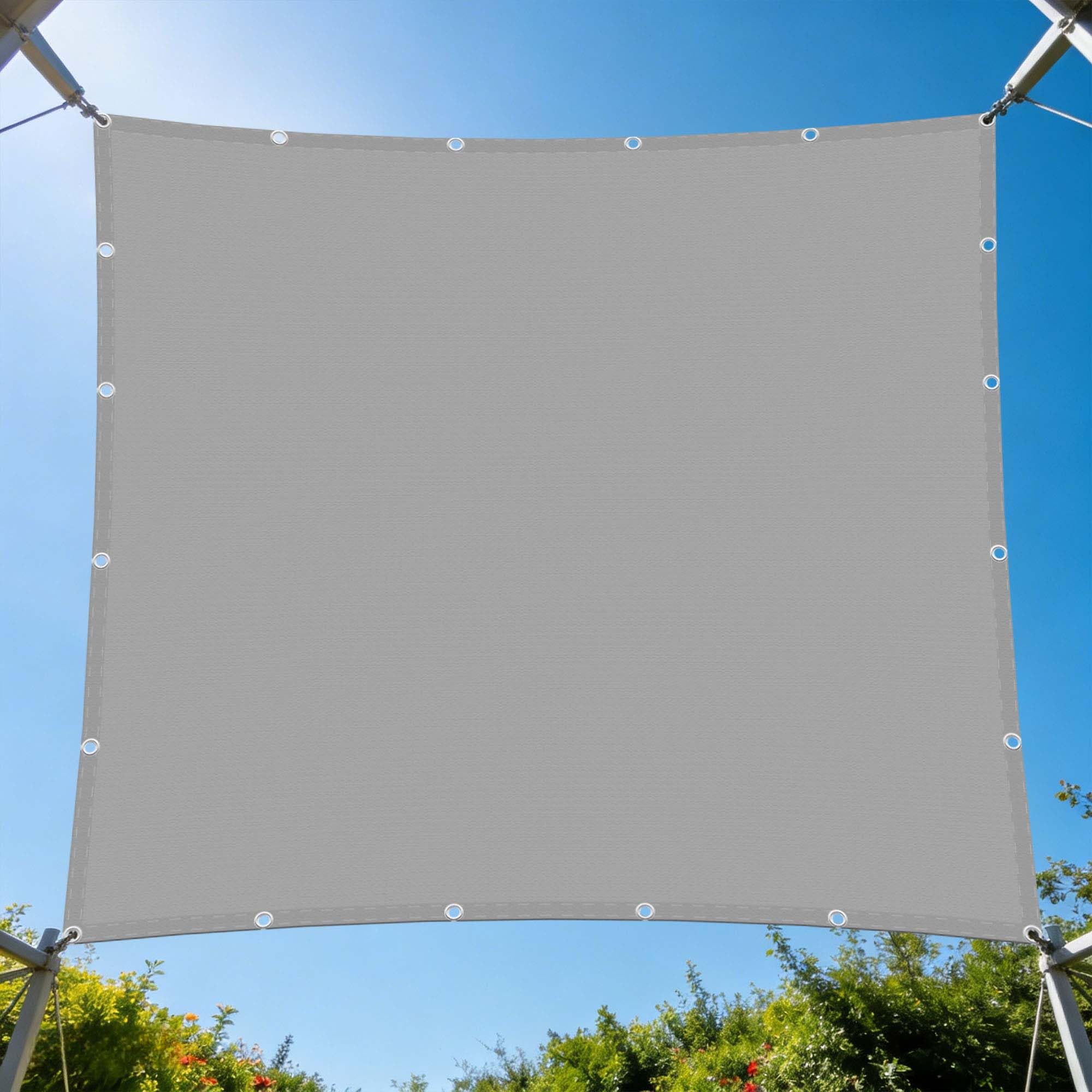 Voile d'ombrage extérieur respirant gris clair 200x320 cm résistant à l'eau