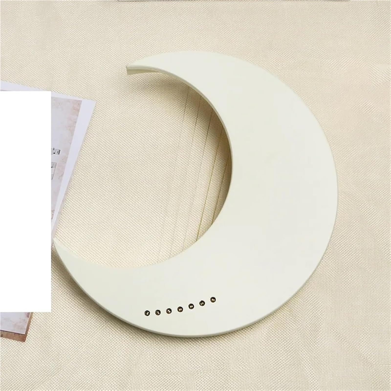 Lyra-Harfe, Halbmond, Lyra-Harfe, 7 Saiten, tragbares Lyra-Klavier, Mini-Saitenmusikinstrument mit Anleitung, Stimmschlüssel