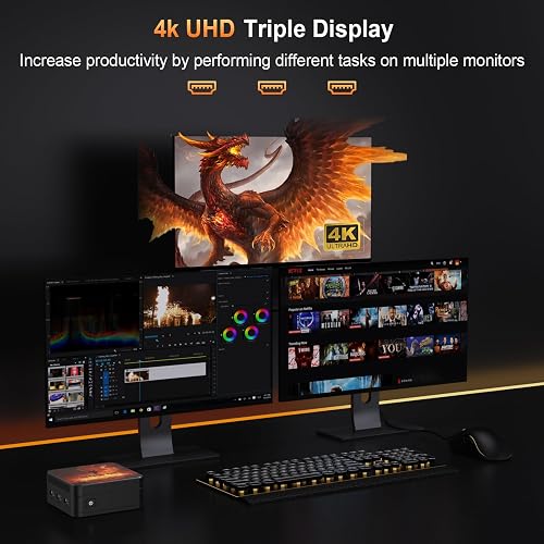 DREAMFYRE Mini PC N100 12Go DDR5/512Go M.2 SSD, Mini Ordinateur Alder Lake N100 (jusqu'à 3.4GHz), Mini Ordinateur de Bureau, Tour PC 4K Triple Display,WiFi 5,Bluetooth 5.0 pour la Maison/Bureau/école - 7