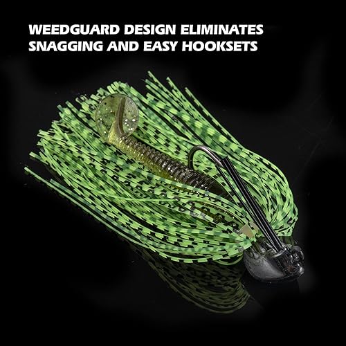 Miniatura 2 de Goture Plantillas de lubina con protector de malezas Plantillas de pesca Faldas de silicona Jigs Flipping Jig Swim Jig Streamlined Head Fishing