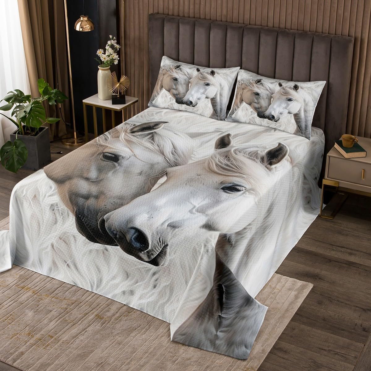 jejeloiu Fish Quilted Coverlet Vintage Fish Stamp Pattern Bedspread for Boys Girls Children Fishing and Hunting Brown Green Coverlet Set Room Decor King Size with 2 Pillow Case