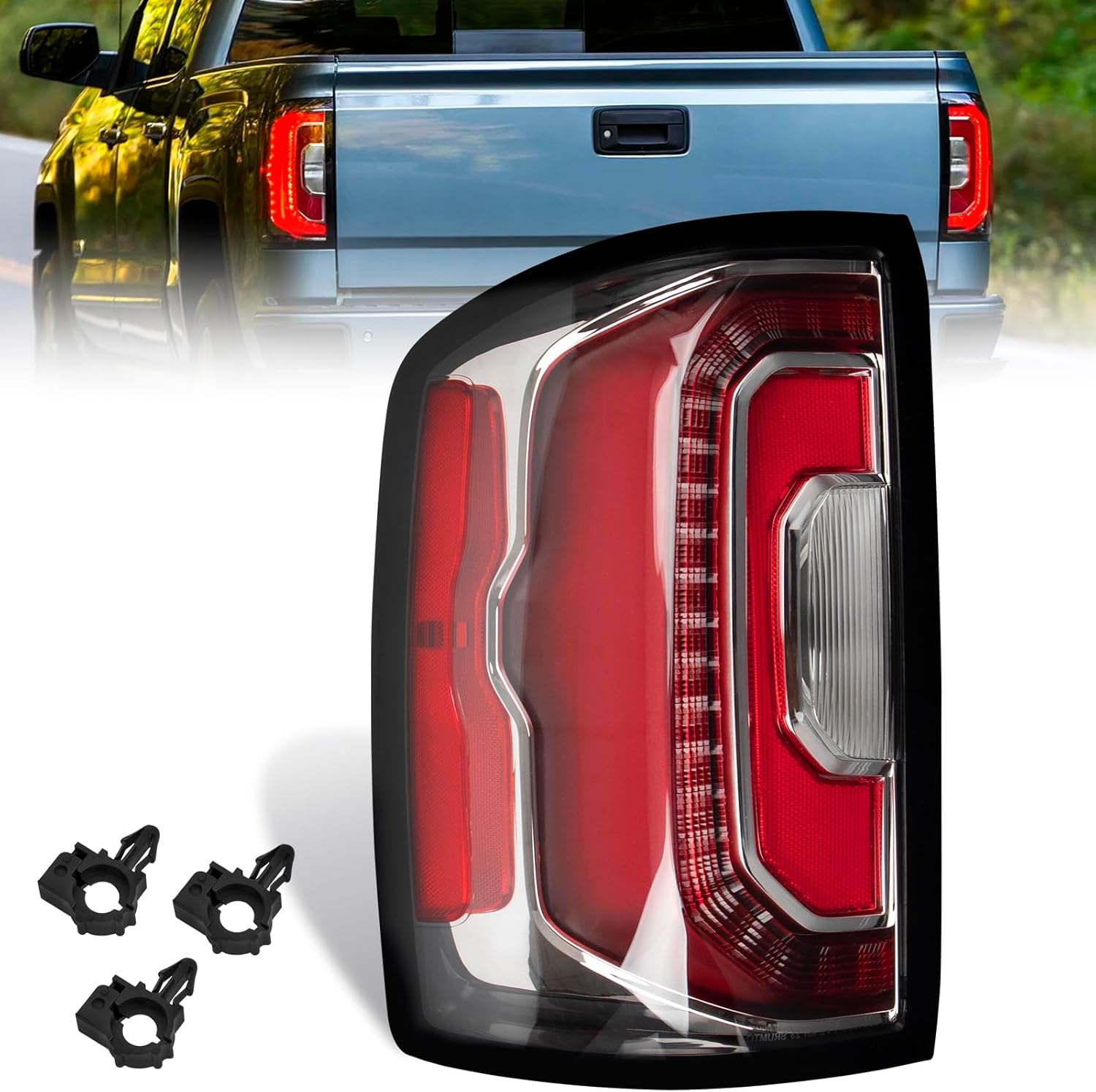 LED Tail Light Assembly Compatible with 2016 2017 2018 GMC Sierra 1500/GMC Sierra 1500 Denali Rear Lamp Brake Taillights Replacement 84233587 84365930 GM2800295 (Left Driver Side)