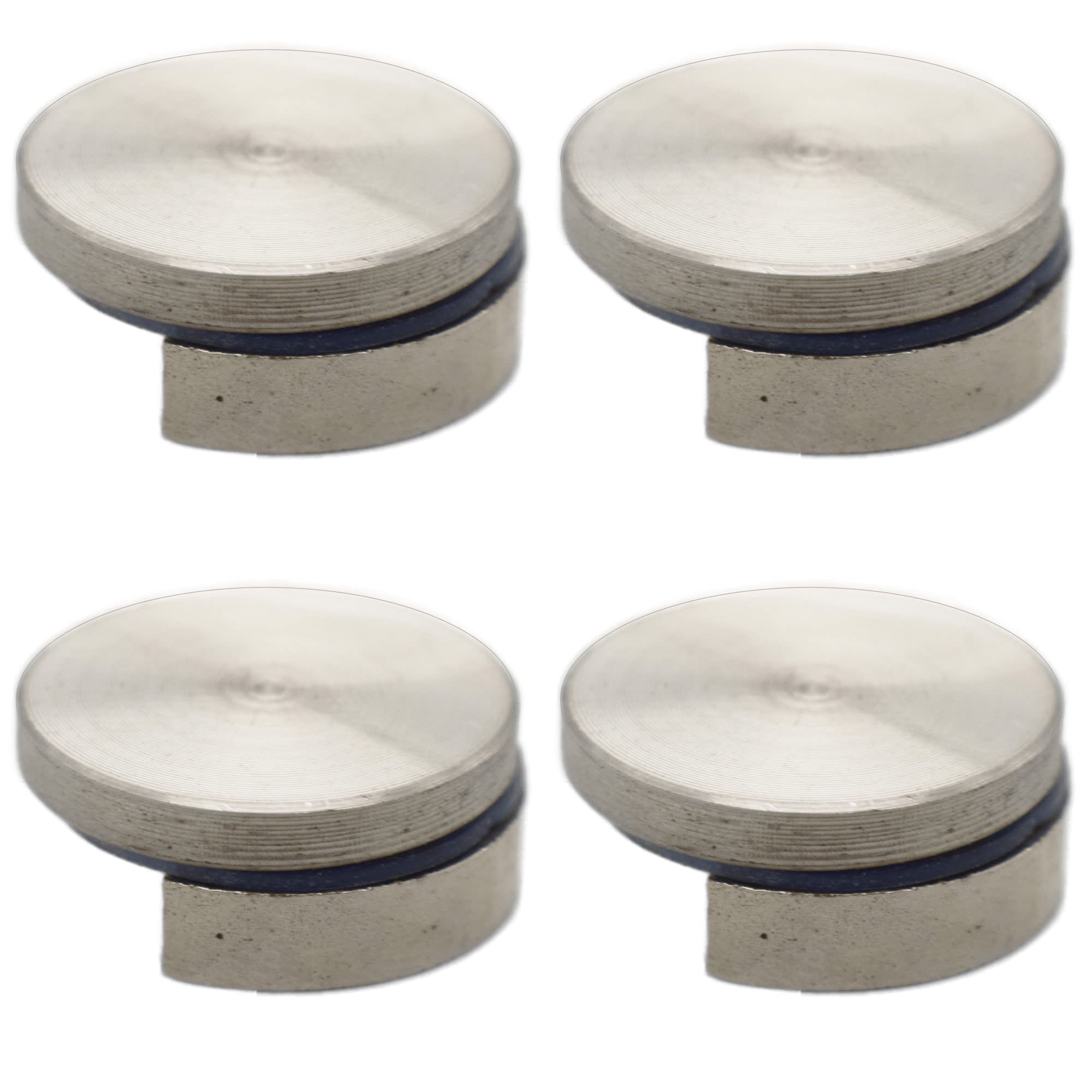 RAB Mirror Button Aluminum Round Wall Mount Mirror Button for Glass, Mirror ( Code:- Half Mirror Cap, Finish:- SS, Size- 6mm, Pack of 4 Piece)
