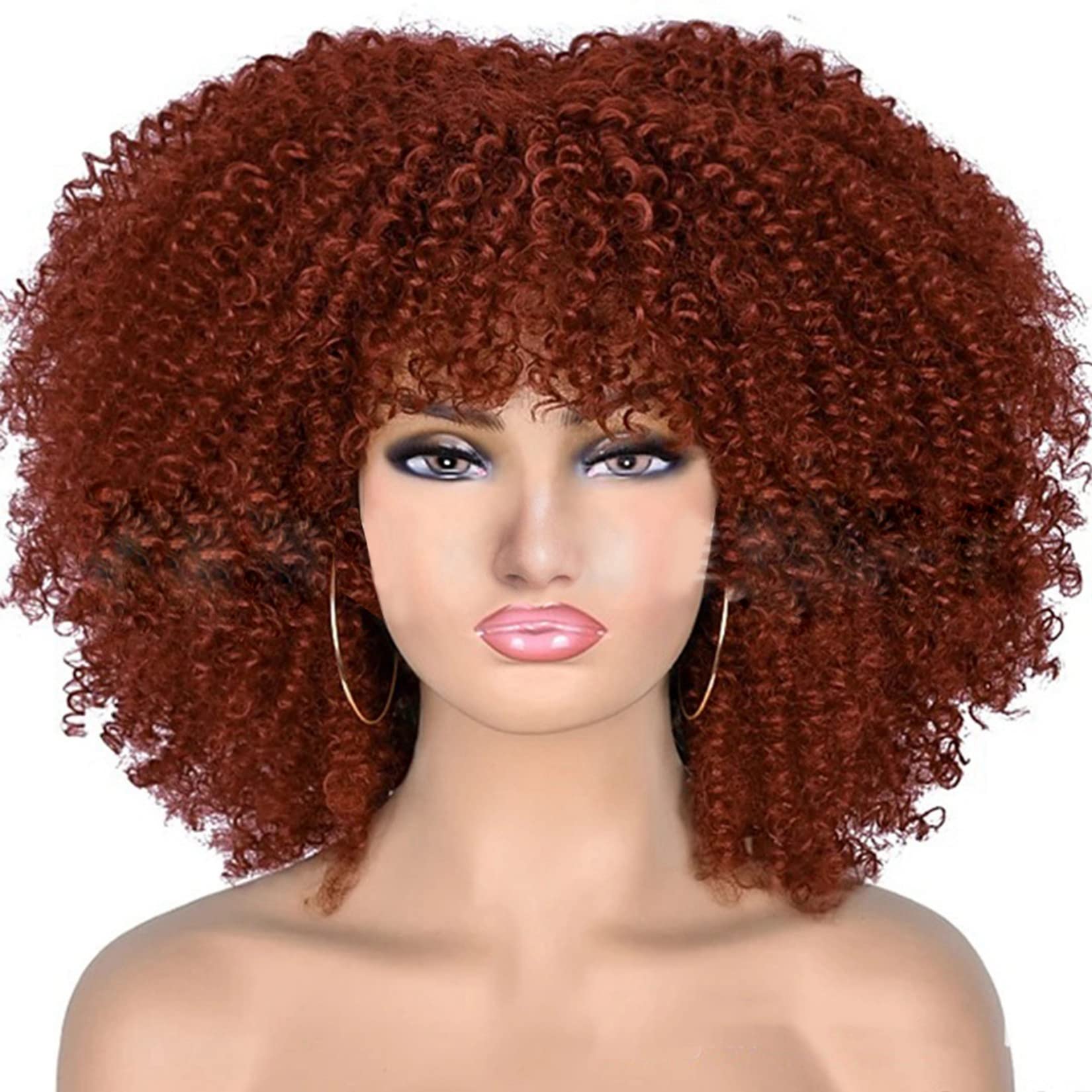 CareUrButi Short Afro Curly Wigs for Black Women Bouncy Synthetic Curly Afro Wig Heat Resistant Full Hair Wigs Twisted Wigs - Image 4