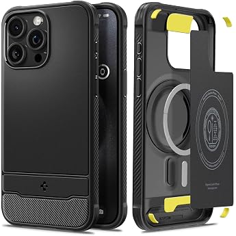 Spigen iPhone 15 Pro Case Rugged Armor MagFit - Matte Black