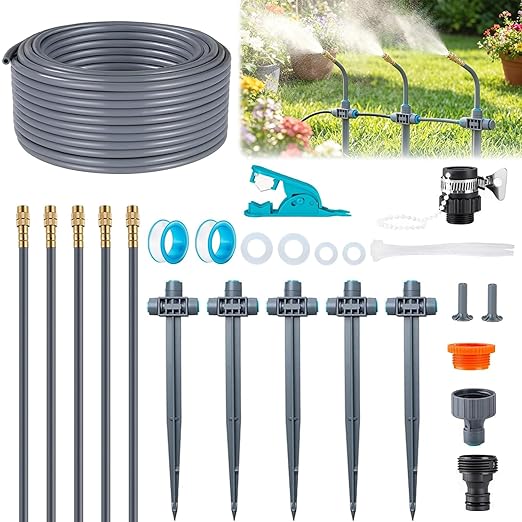 Drip Irrigation System with Versatile 360° Adjustable Nozzles by GreenScape