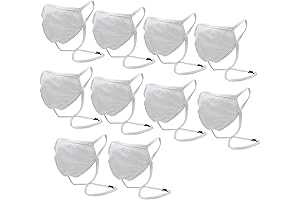 Buttonsmith Cotton Adjustable Face Mask with Built-in Lanyard - Washable and Comfortable (Pack of 10)