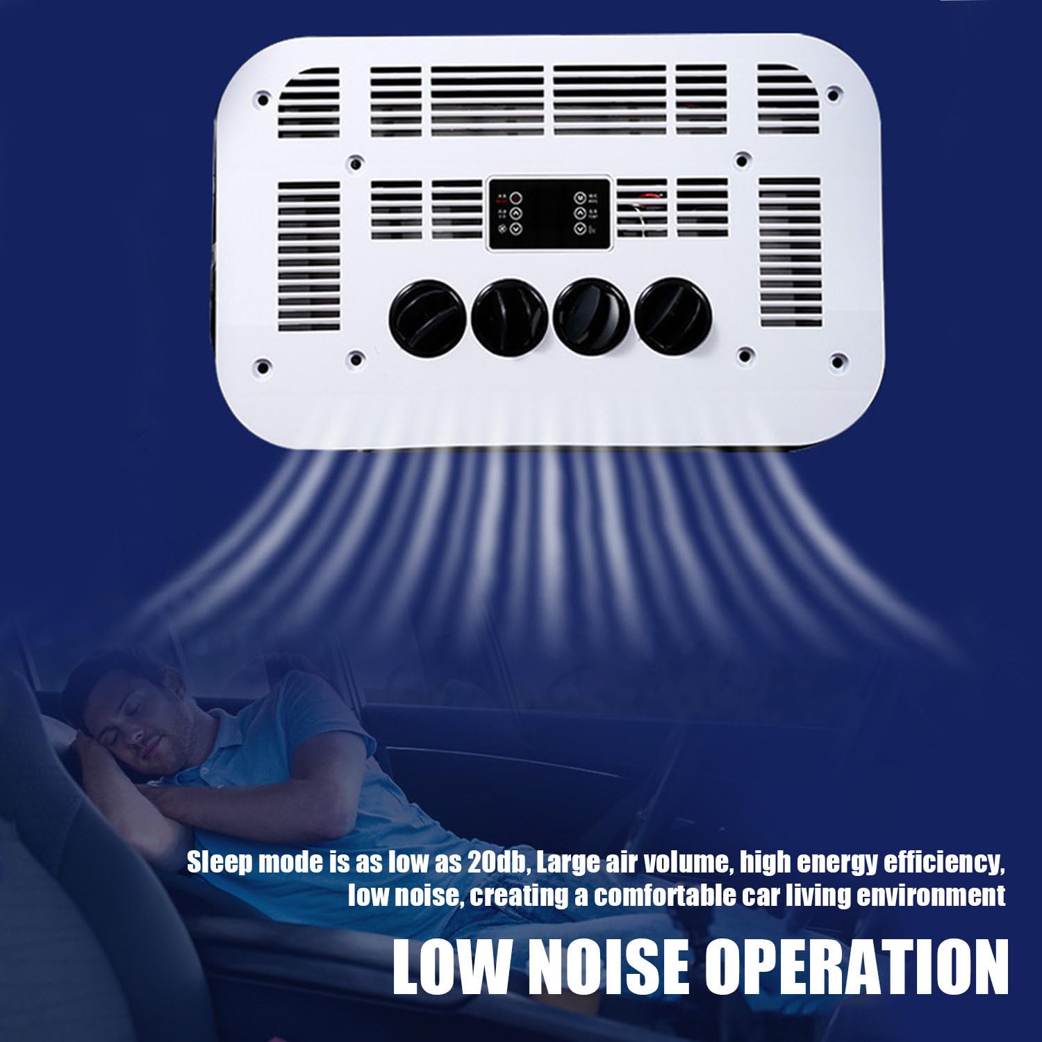 12V/24V Condizionatore per Camper, unità A/C Silenziosa, Raffreddamento Rapido, Aria Condizionata da Parcheggio per Camion, Rimorchi, Barche, Camper, Trattori, Roulotte,12V