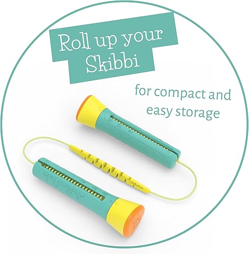 Miniatura 5 de Skibbi - Cuerda de saltar de longitud ajustable para uso en grupo holandés individual o doble, gira para ajustar la longitud de 20 a 129.9in, con