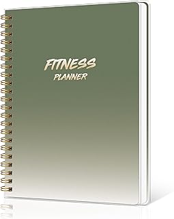 DOURA Workout Journal for Women & Men, Fitness Journal, Workout Log Planner for Tracking, Progress and Achieving Your Wellness Goals-Green Gradient, A5 (5.6" x 8")