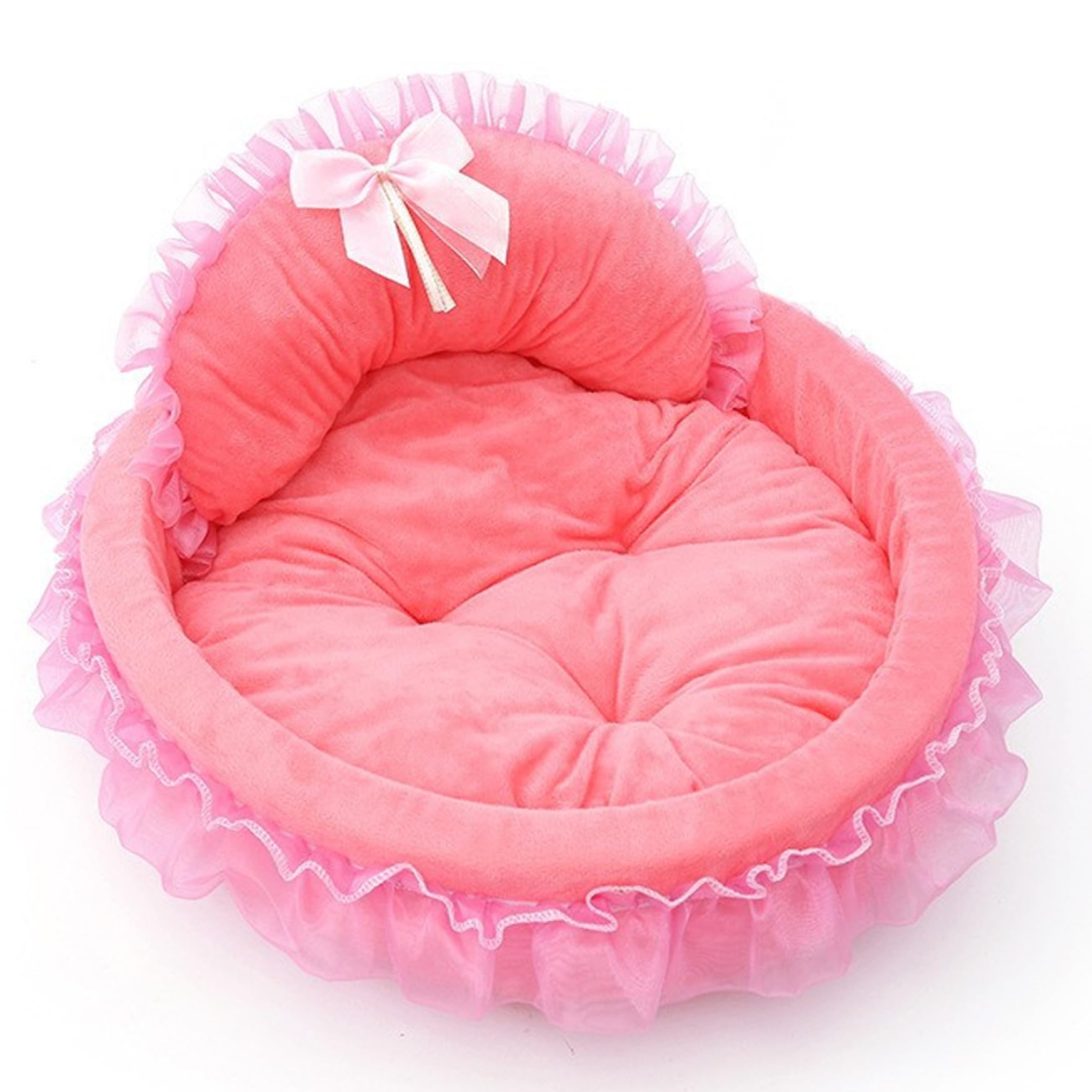 Lit pour chien princesse 19" avec soutien cervical et dentelle douillette