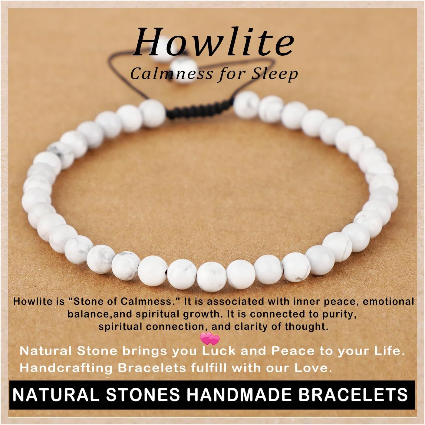AD Beads Handcrafted Beaded Macrame Bracelet Stylish Customizable Jewelry for Men and Women Protection Healing Gemstone for Balance Wellness Positive