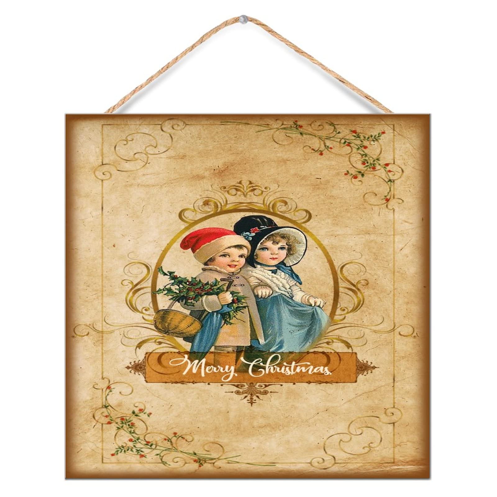 Décoration murale Père Noël ancienne en bois pour créer un salon d'hiver chaleureux