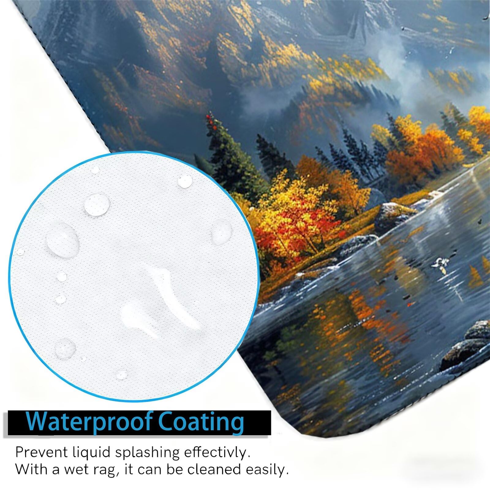 River XXL podkładka pod mysz, 120 x 60 cm, gamingowa podkładka pod mysz, łódź, duża podkładka na biurko, akcesoria na biurko do gier z antypoślizgową podstawą i przeszytymi krawędziami, ulepszona
