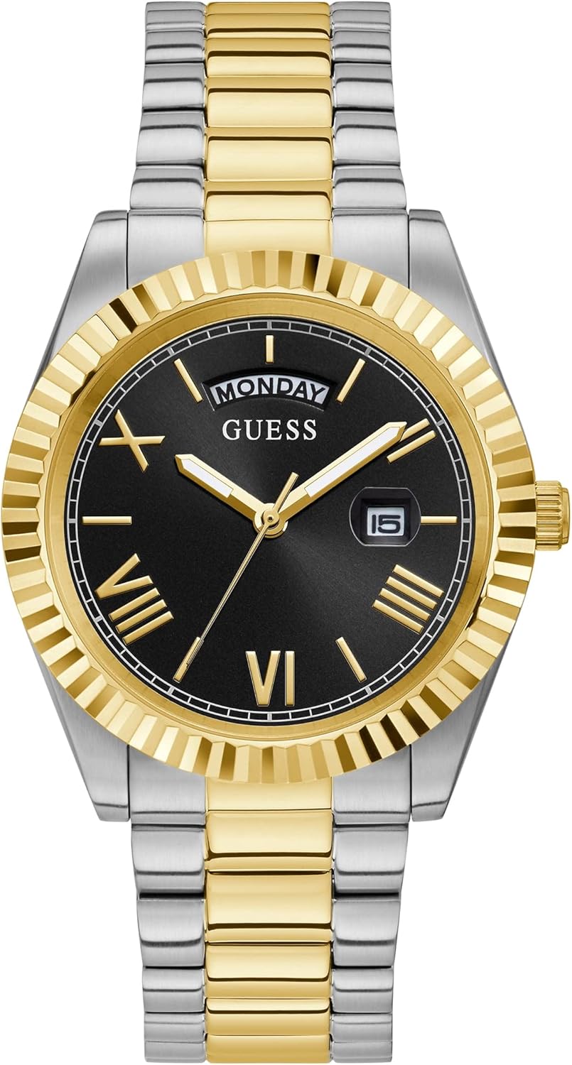 Guess Men's GW0265G Series| Analog Dress Watch| Stainless Steel Case| Stainless Steel Bracelet | 50M Water Resistance