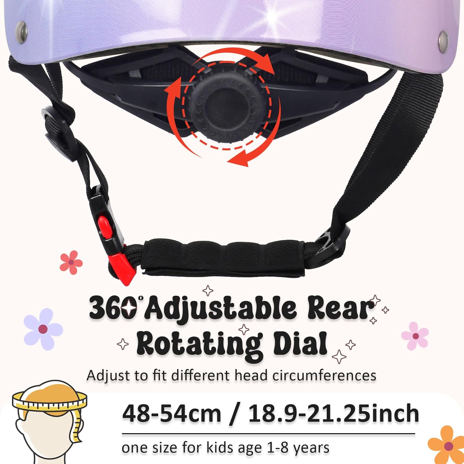 Kids Toddler Bike Helmet for Boys Girls, Adjustable Bicycle Helmet from Infant Baby to Children, Multi-Sport for Scooter Skateboard Roller/Inline Skate