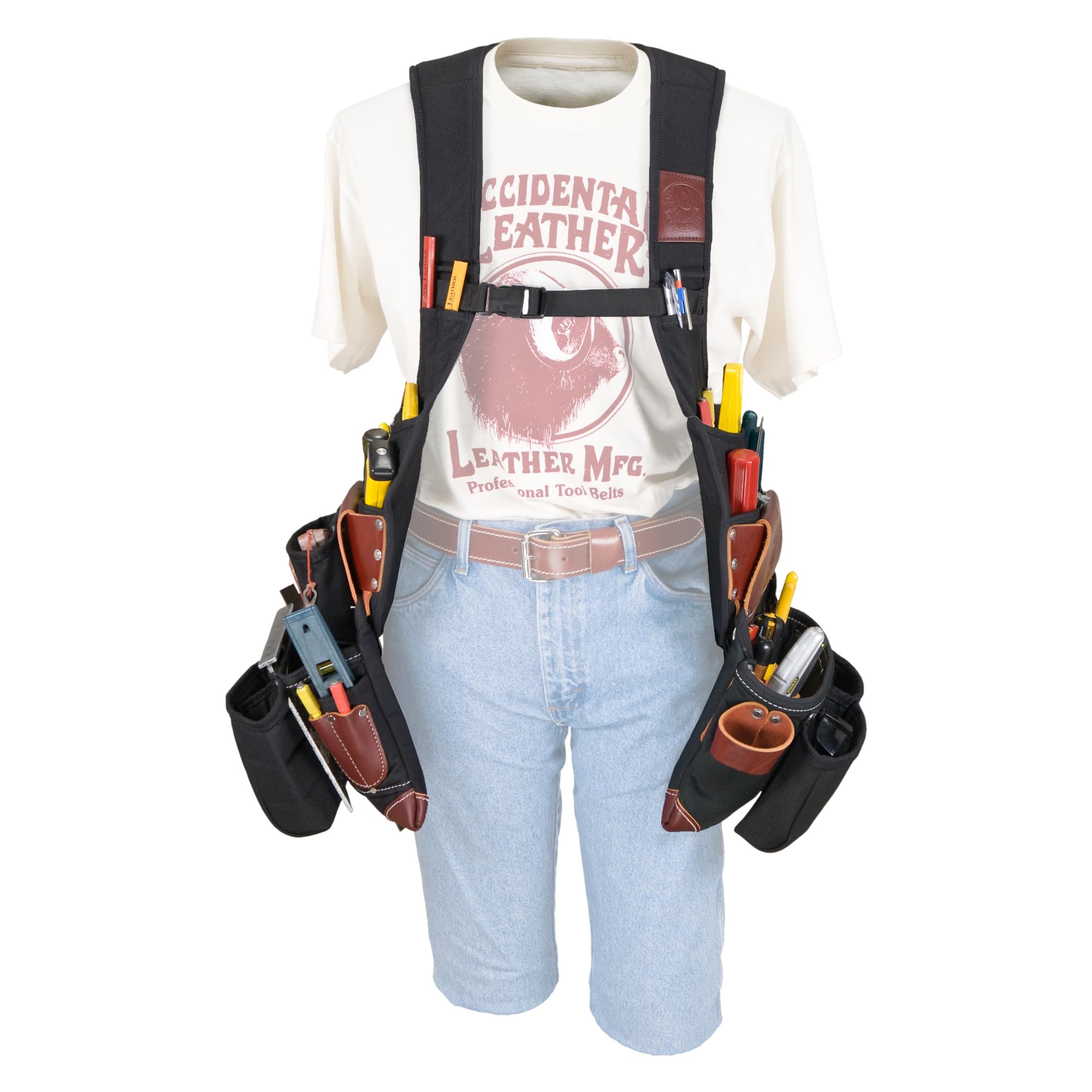 Occidental Leather SuspendaVest OxyLight Package - Left Hand - 36 Pockets & Tool Holders - Fully Adjustable - Made in USA