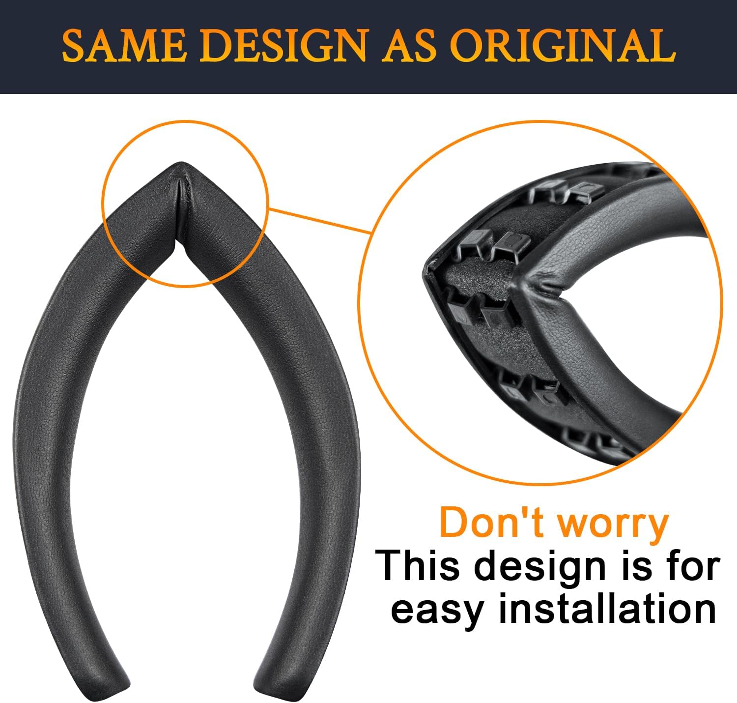 SOULWIT Headband Cover for Bose QuietComfort(QC) Ultra Wireless Headphones, Replacement Headstrap Pad Repair Part - Black - Image 3