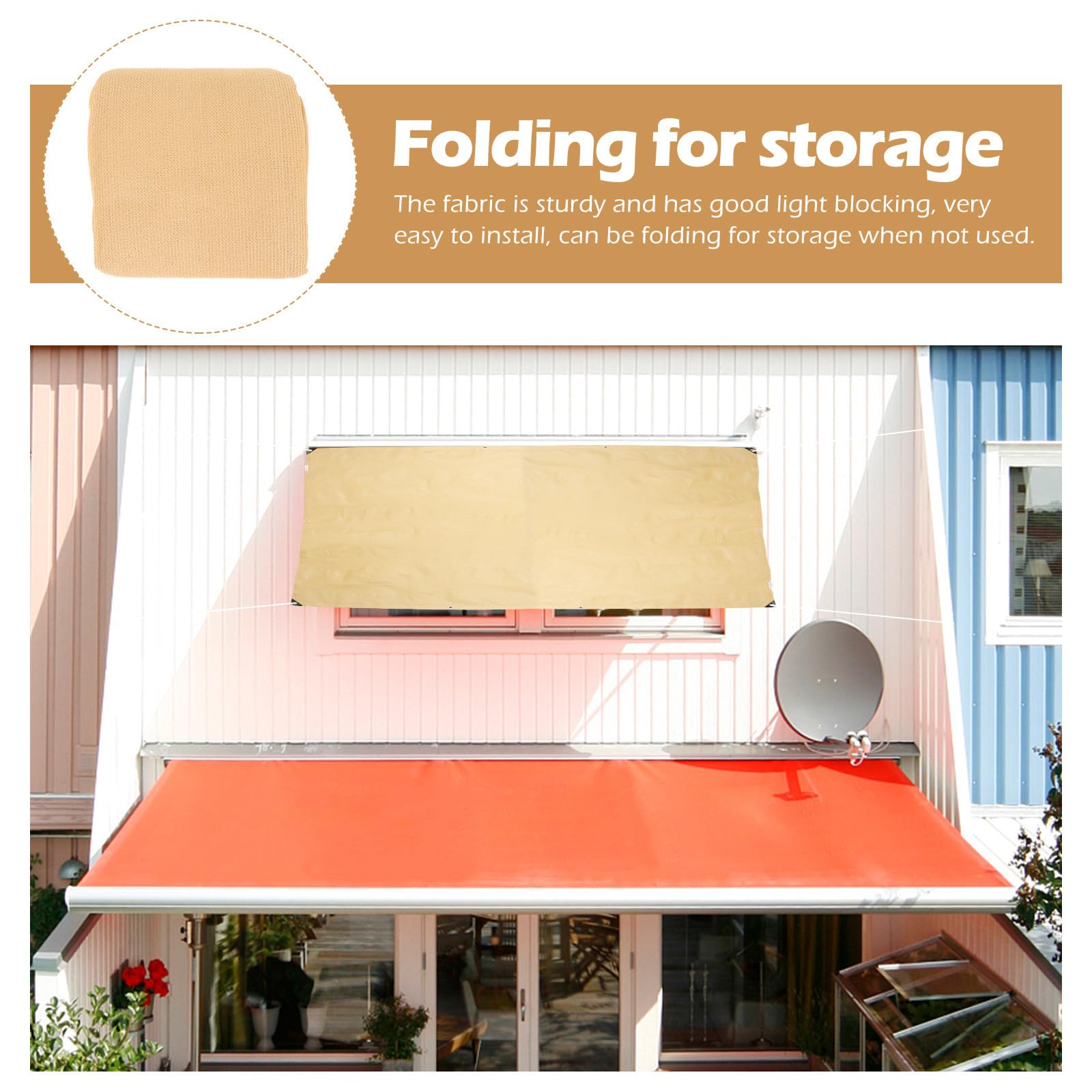 Telo Ombreggiante Beige in PE 150g Protezione UV e Privacy per Balcone e Giardino, Rete Ombreggiante Resistente per Esterno e Terrazza