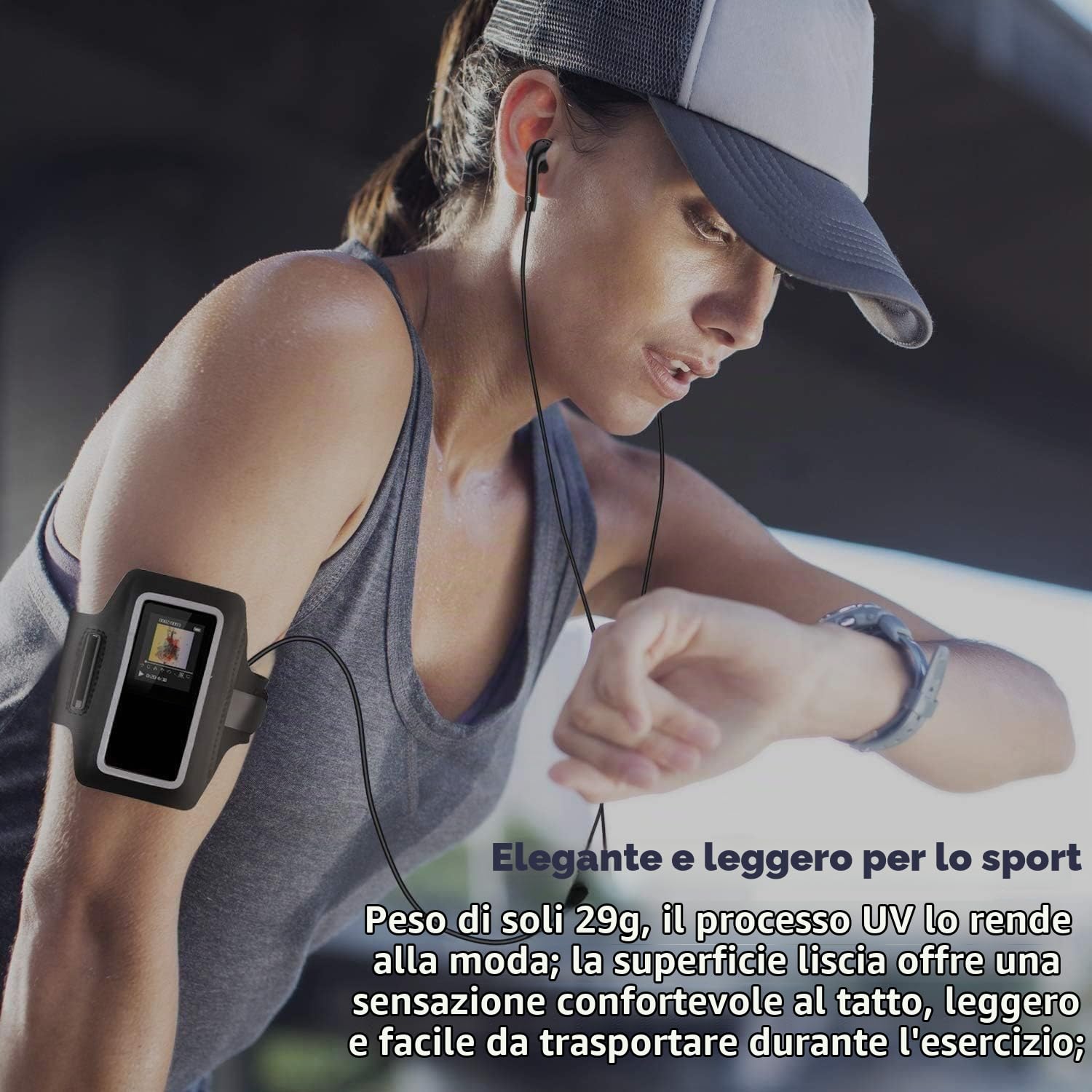 AGPTEK Lettore MP3 16GB Lettore MP3 Portatile con Schermo 1,8 Pollici