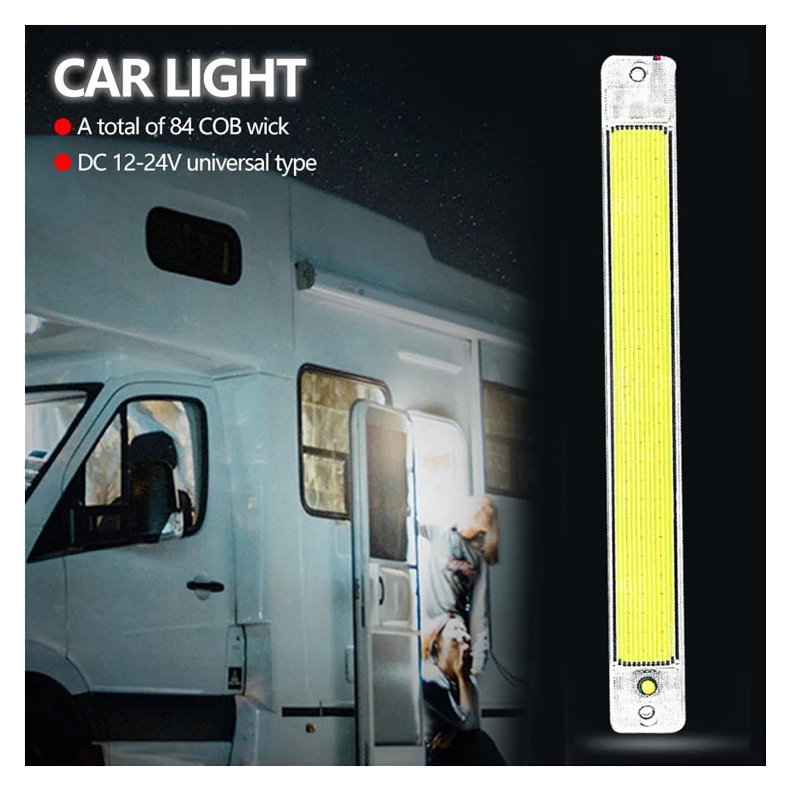 Fendinebbia 84 LED 10W Barra Luminosa Per Interni Auto Tubo Luminoso Bianco Con Interruttore Per Furgone Camion CAMPER Per Camper Barca Plafoniera Interna