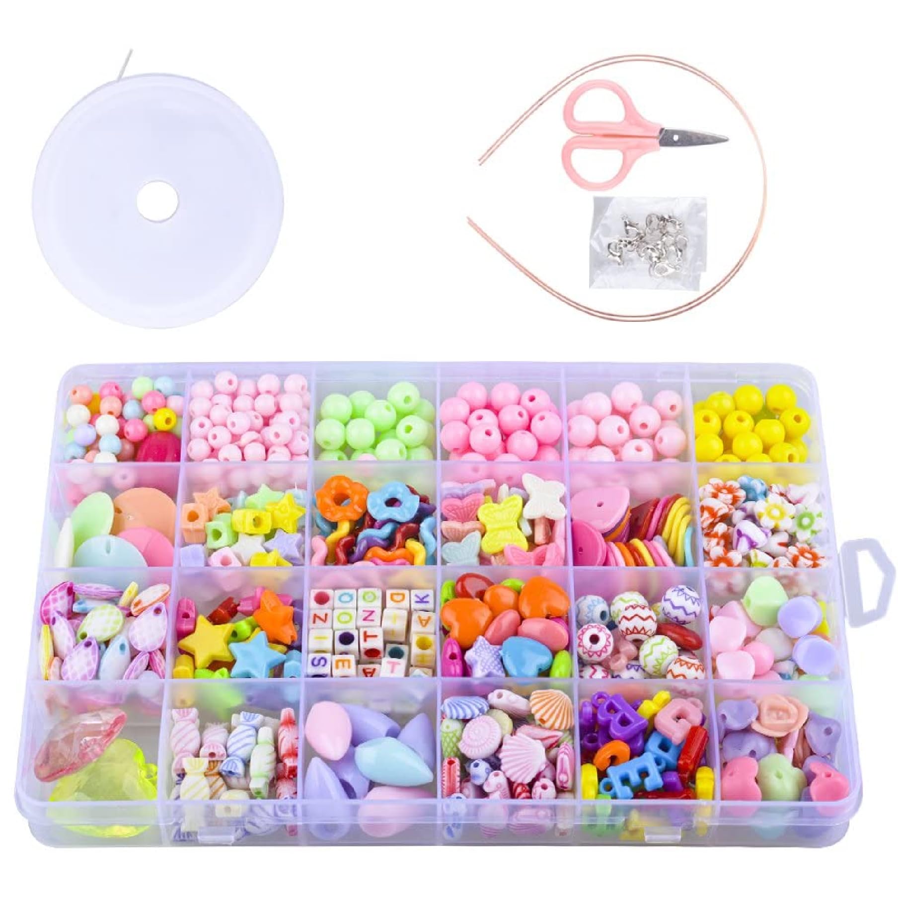 DARKSTICK Bracelet Making Kit Colorful Beads Kids Craft Bracelet Necklace Hairband and Rings Making Activity Toys for Girls Scissor Hairband Lock Rubber Roll Bracelet Lock (Radom Design) (B0CJ365BNP) Amazon Price History, Amazon Price Tracker