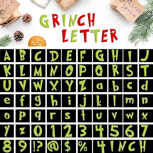 70 plantillas de letras de Navidad, reutilizables, números de letras de Navidad, plantillas simbólicas, plantillas simbólicas de madera, pared,