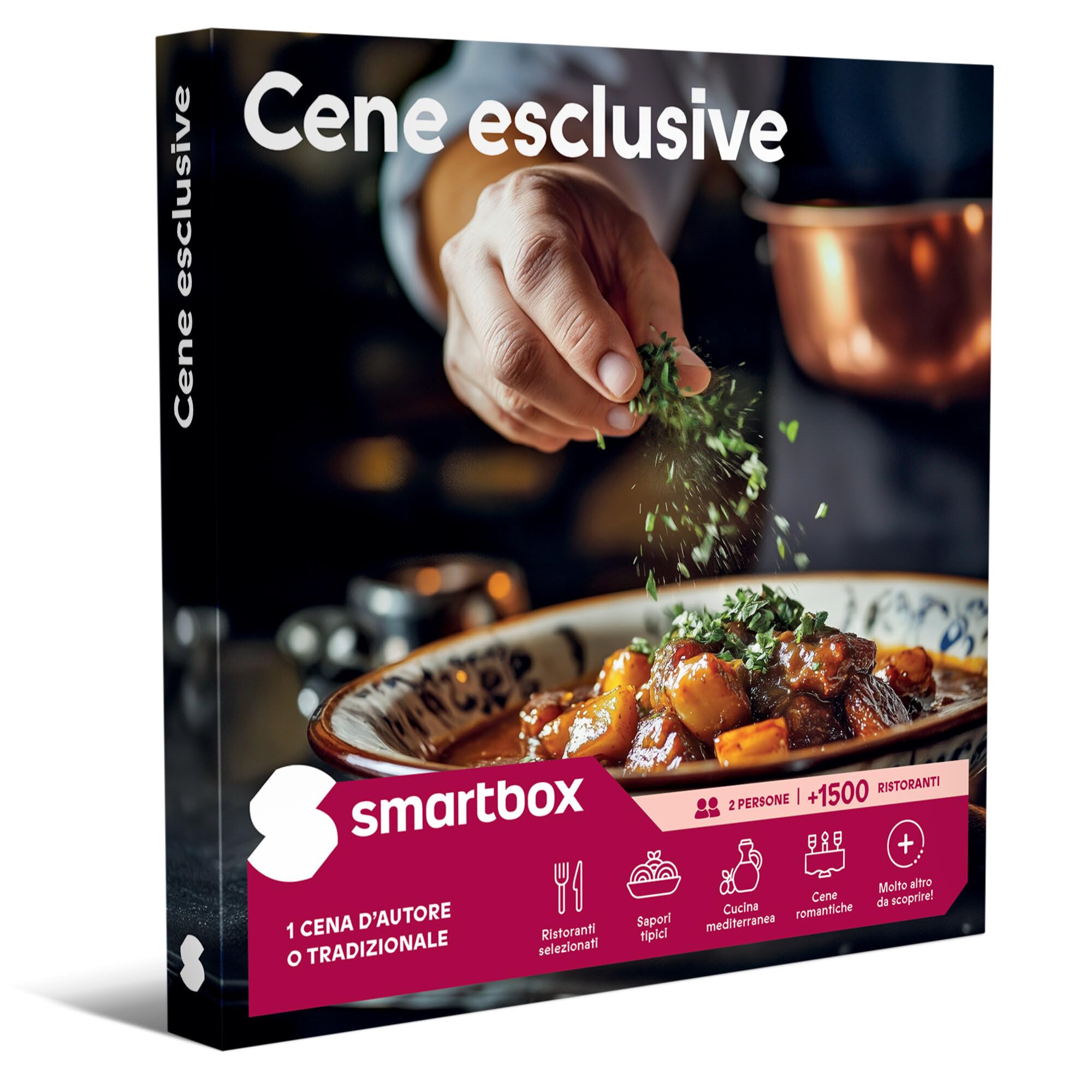 Smartbox - Cofanetto regalo Cene esclusive - Idea regalo originale - Un menù di tre o quattro portate per 2 persone, Taglia unica