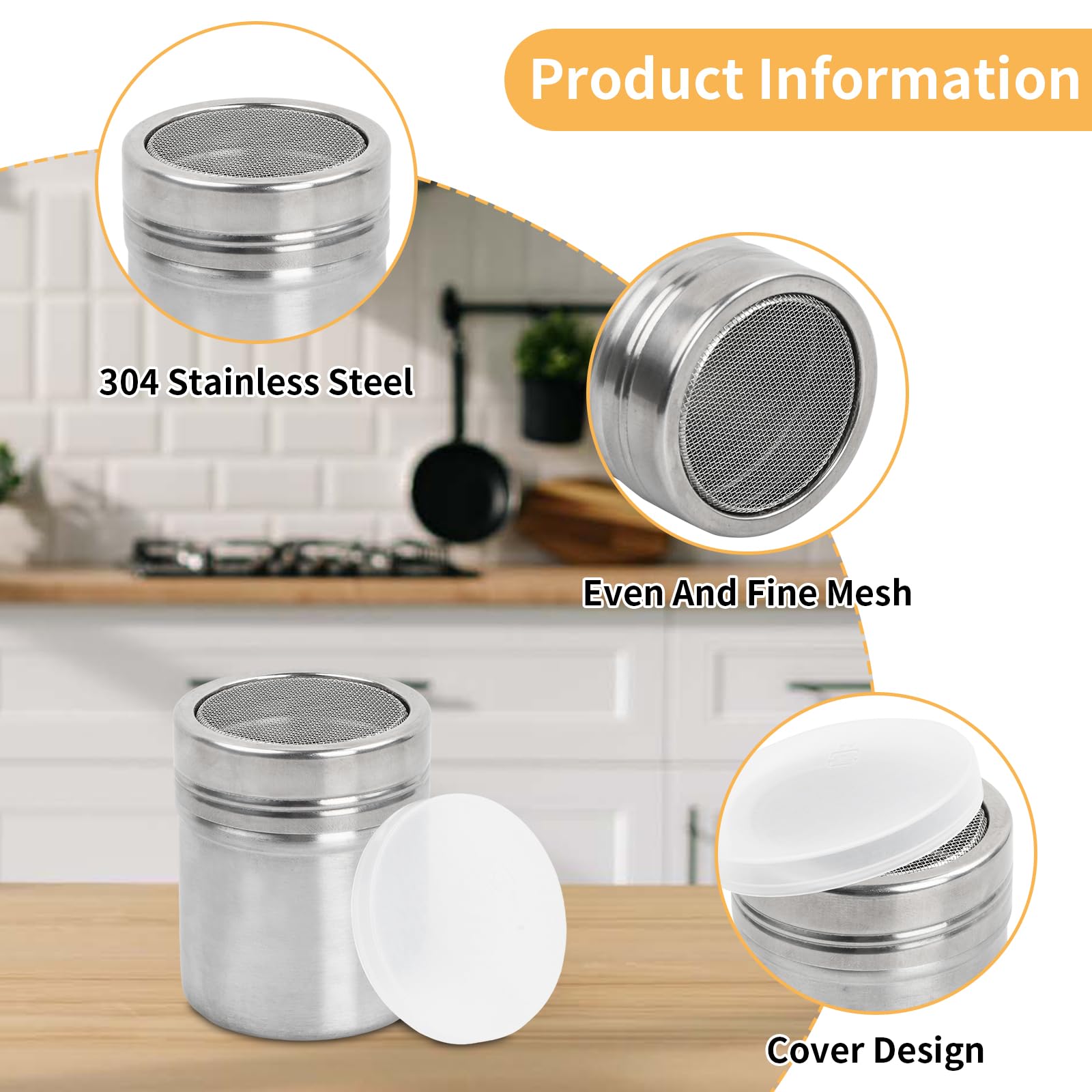 Tamis Farine Shaker à, Poudreuse à Poudre En Acier Inoxydable, Arroseur | WhichOne Sucre Glace