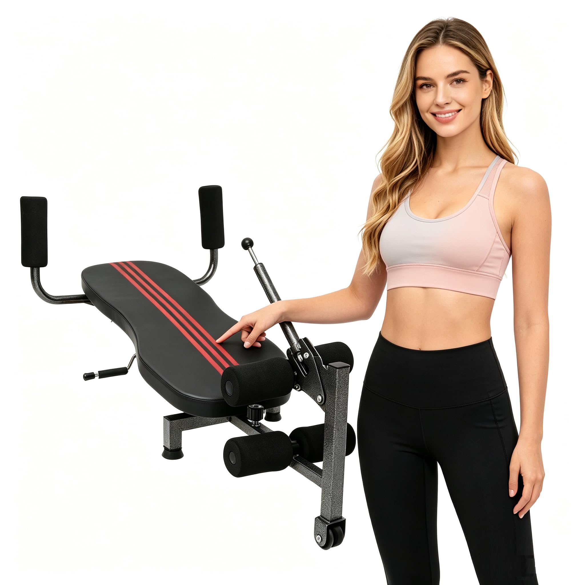 Gdrasuya10 Full Body Inverted Traction & Stretch Decompression Machine Inverted Table Workout Bench Weight Capacity 330lbs for Lower Back Stretching, Lower Back Pain Relief, Improve Posture Correction-picture-21