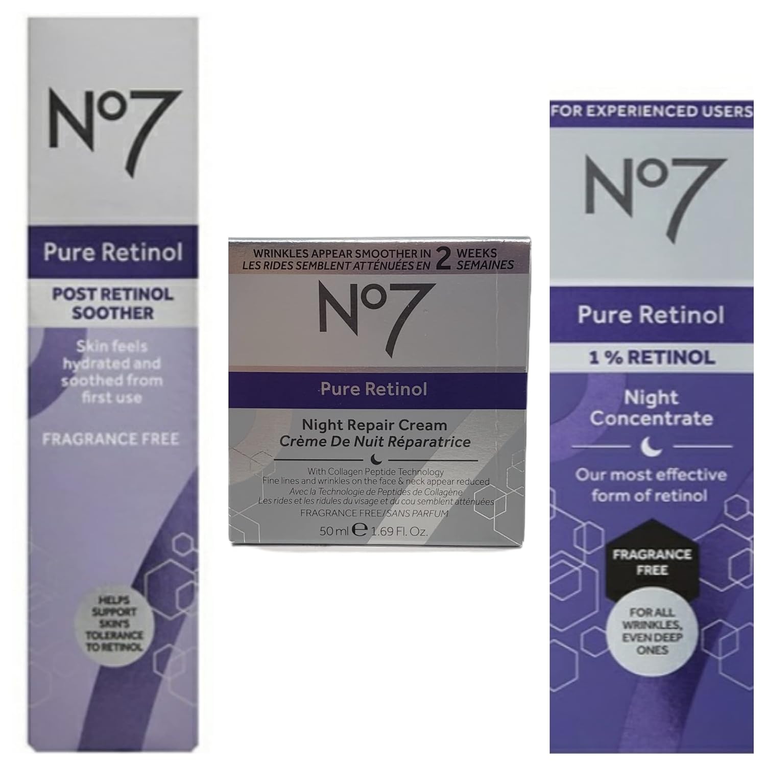 No7 Pure Retinol Skincare Bundle Contains Pure Retinol Night Concentrate (1 fl oz